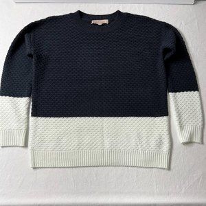 Philosophy Republic Clothing Sweater Small Blue and White Color Block EUC
